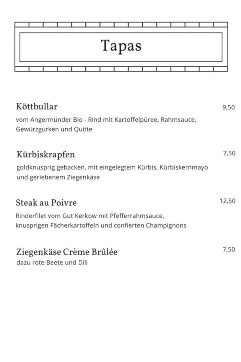 Vorspeisen Tapas im Restaurant Eberswalde