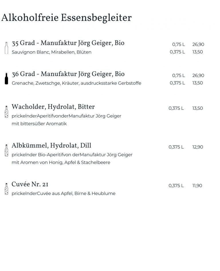 Alkoholfreie Essensbegleiter